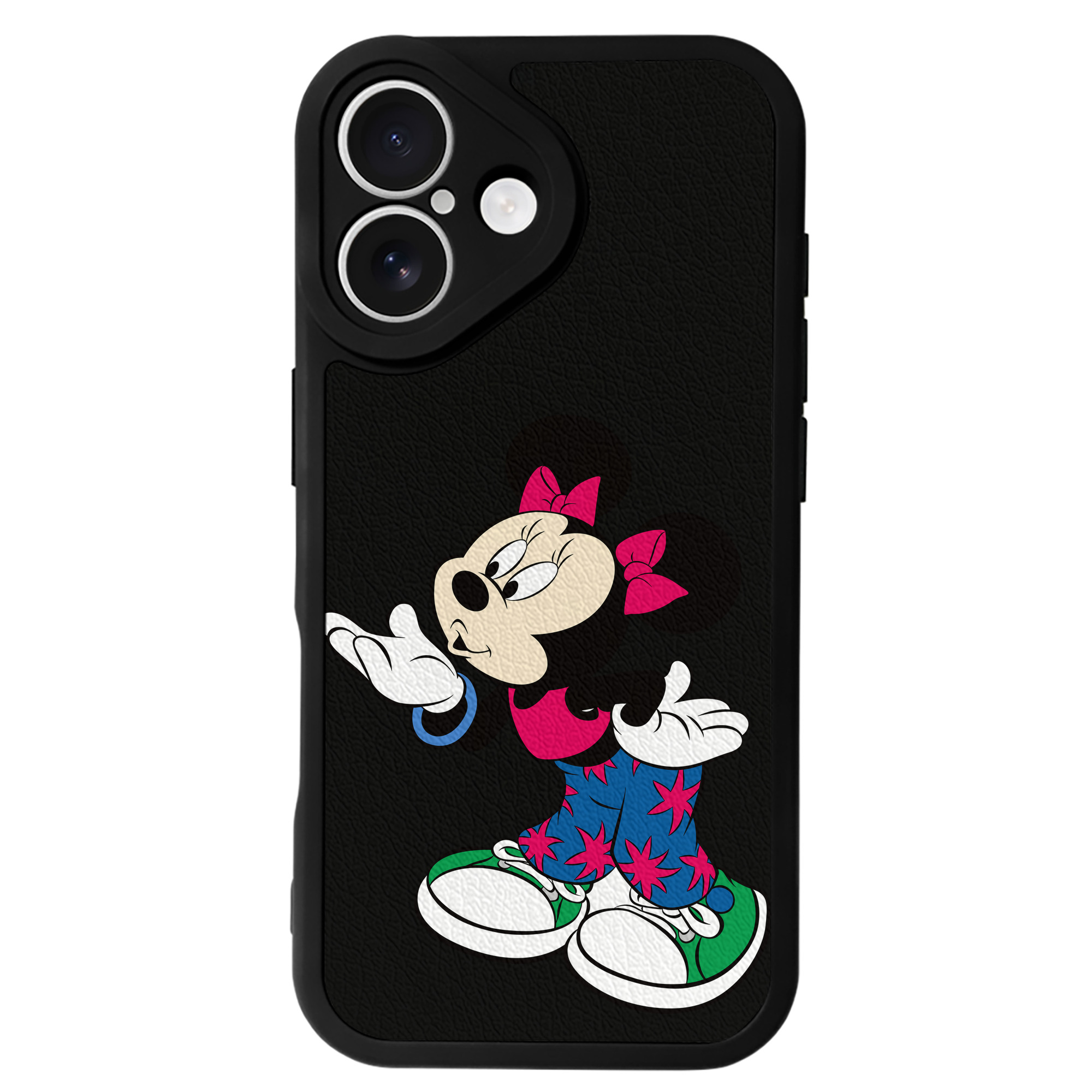 （画像用） ミッキーマウス Mickey Mouse 【iPhone 16シリーズ対応】シリコンスマホケース（レザー調） 材質：シリコン